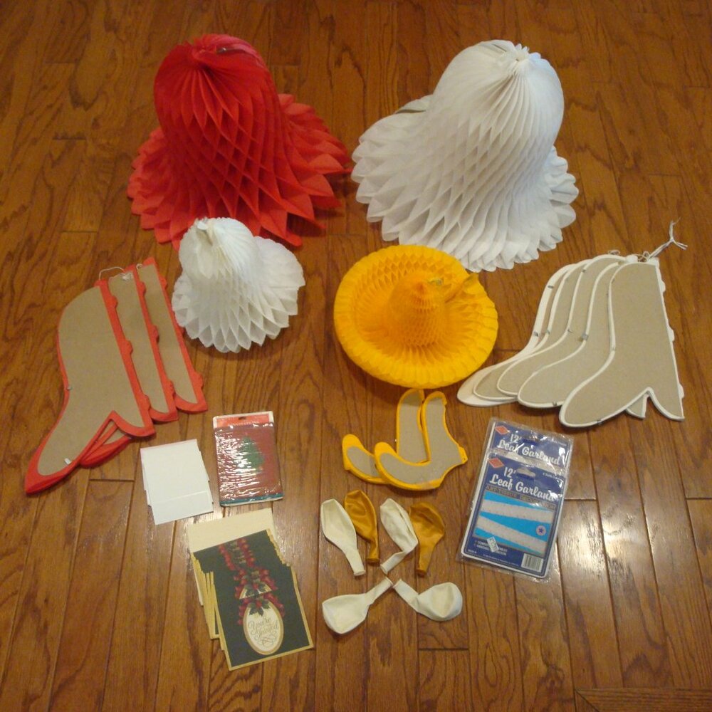 Holidays Decoration & Invitation Package 18" Hanging Bells, Garland, Invitations